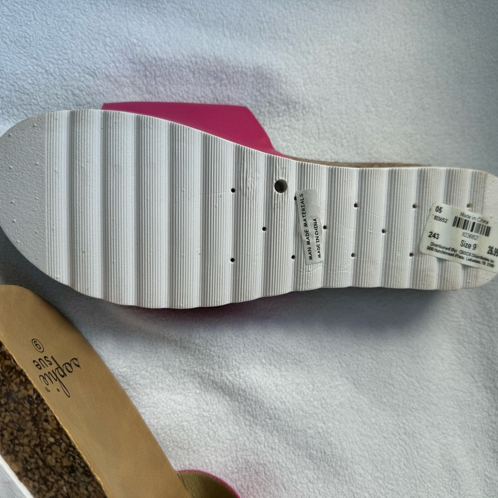 Hot Pink Sandal Slides, NWT - Picture 6 of 7